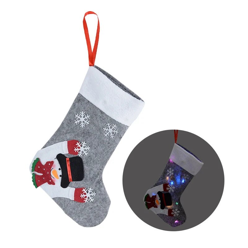 Raxiva-christmas stockings led lights snowman santa elk bear designs festive cheer fireplace tree