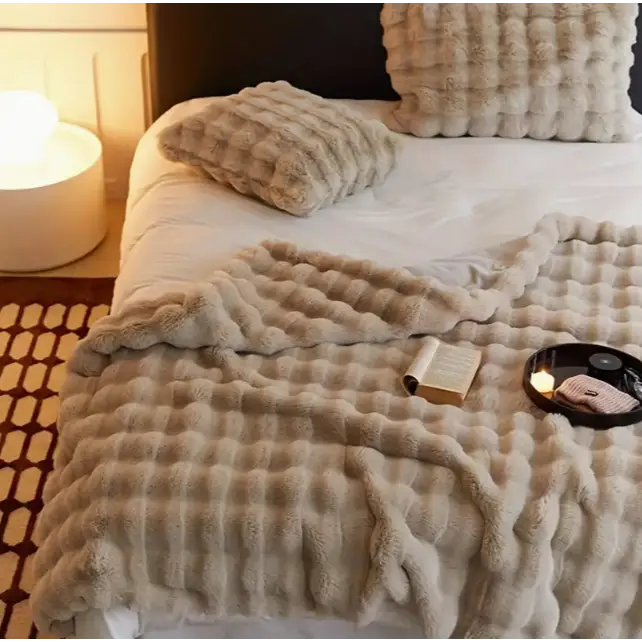 Raxiva-couverture chauffante en laine moelleuse