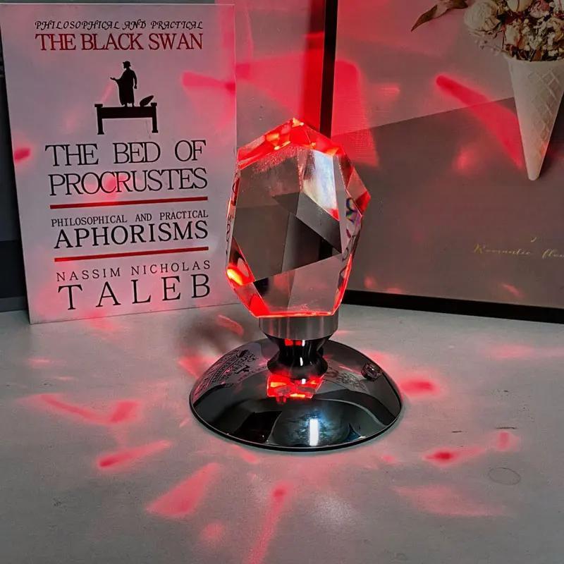 Raxiva-crystal stone lamp 16 rgb colors stylish diamond table light magical ambiance