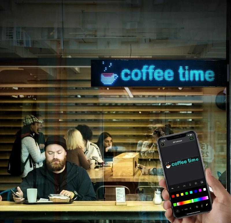 Raxiva-customizable rgb led car sign bluetooth programmable pixel panel dynamic animation lighting