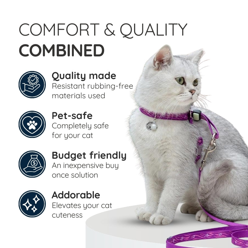 Raxiva cotton cat collar leash