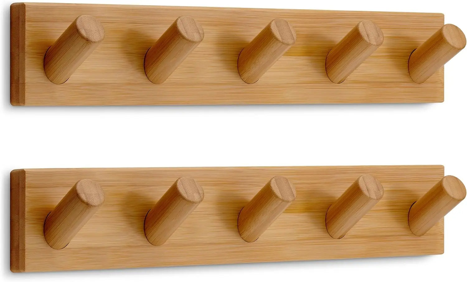 Raxiva-wooden wall mounted coat rack 5 hooks