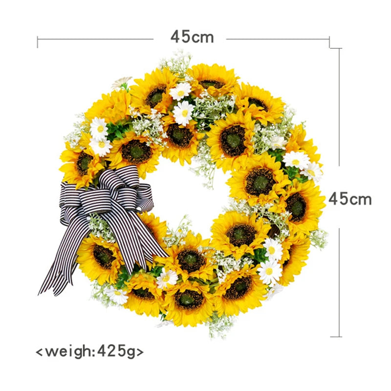Raxiva-45cm sunflower daisy wreath