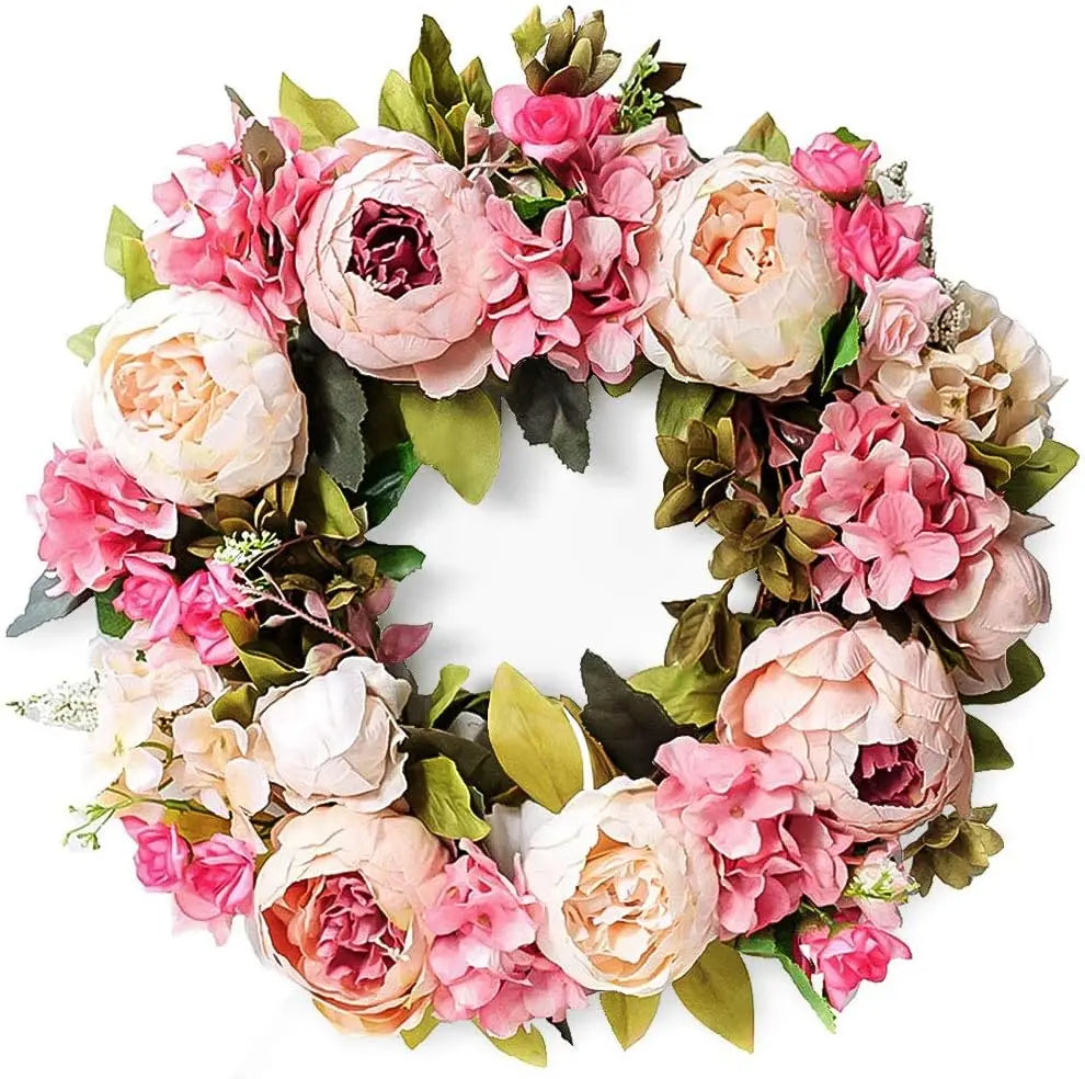 Raxiva-40cm peony round wreath