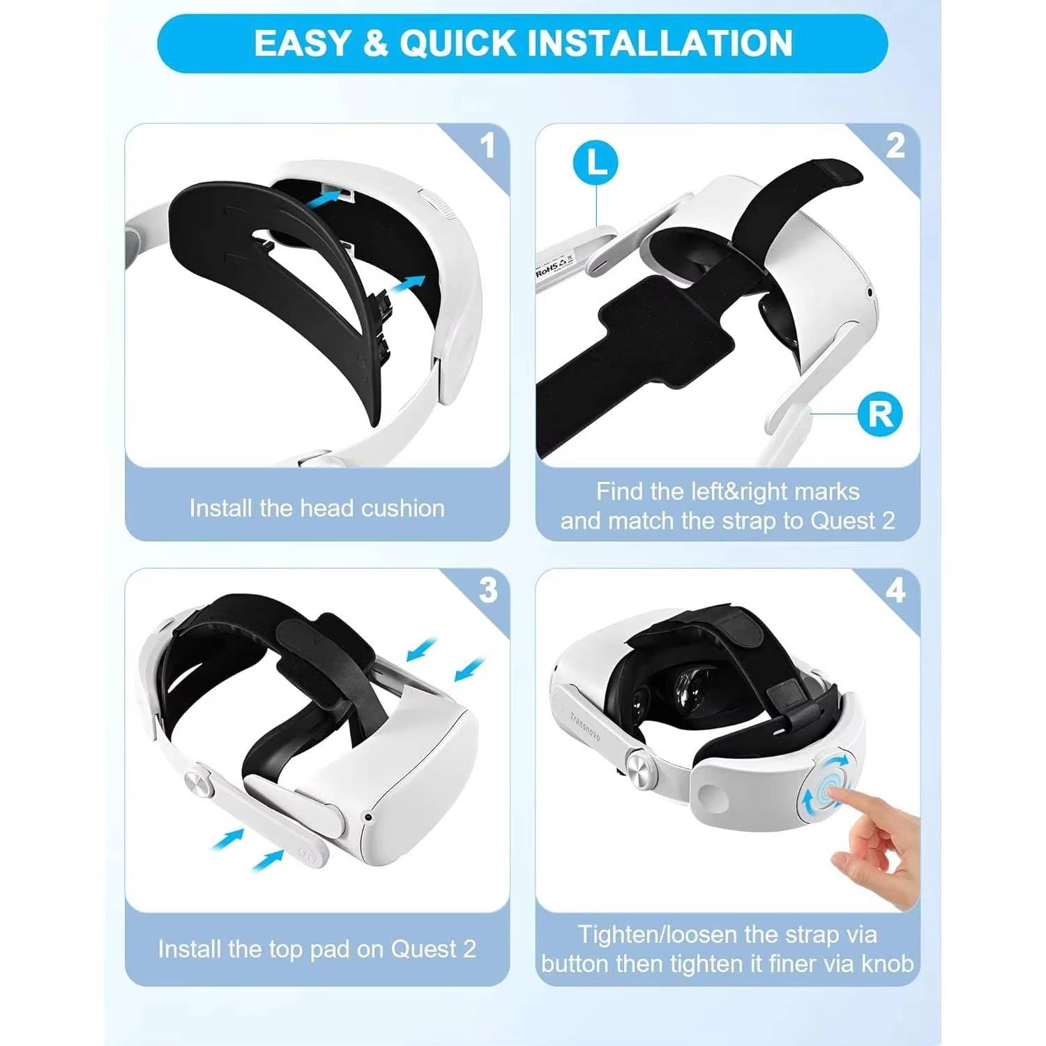 Raxiva-head strap for virtual reality