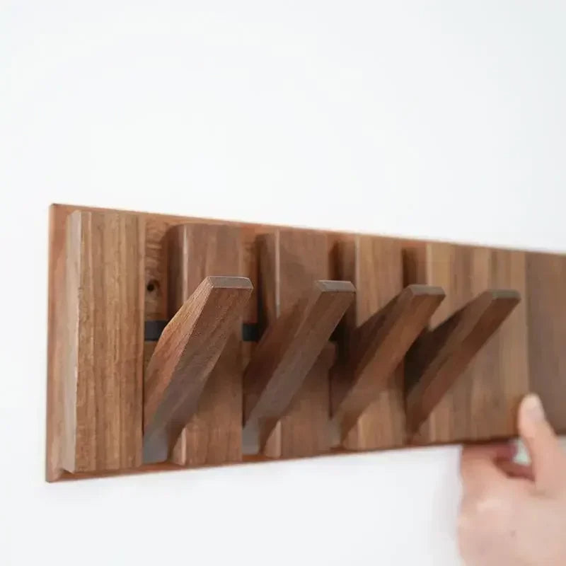 Raxiva-wooden wall mounted coat rack hooks