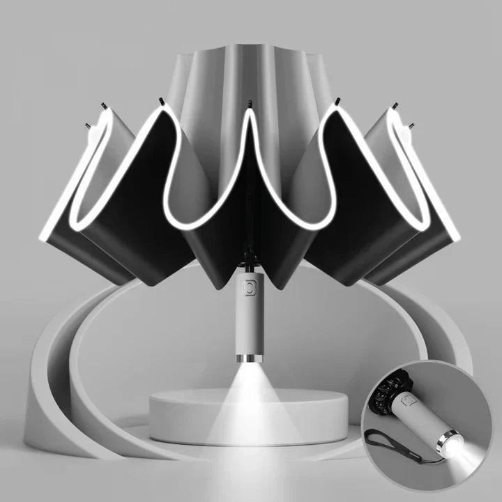 Raxiva-parapluie avec led et lampe de poche integree