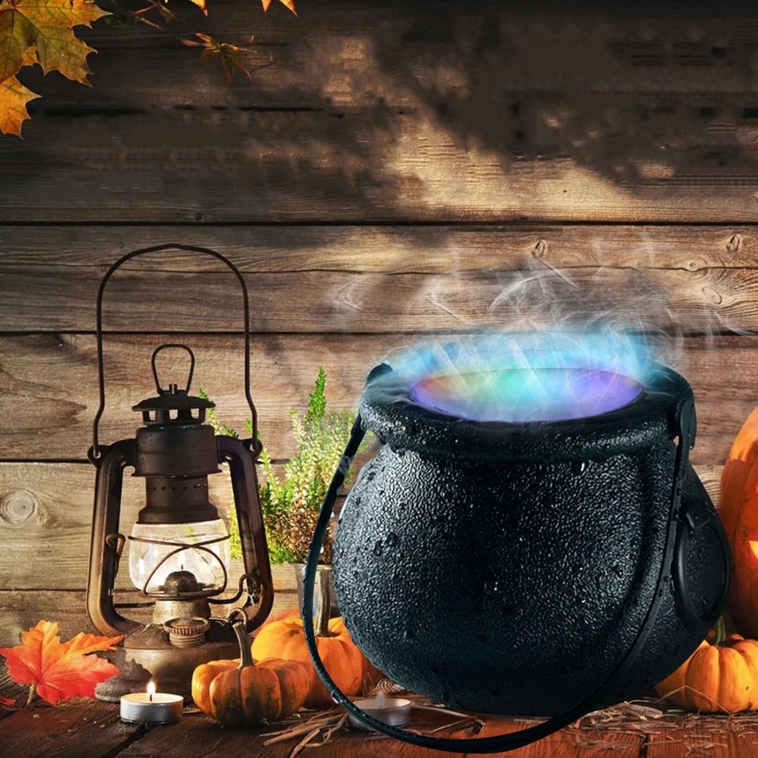 Raxiva-halloween witch jar lamp black atomizer with led lights for party fog smoke
