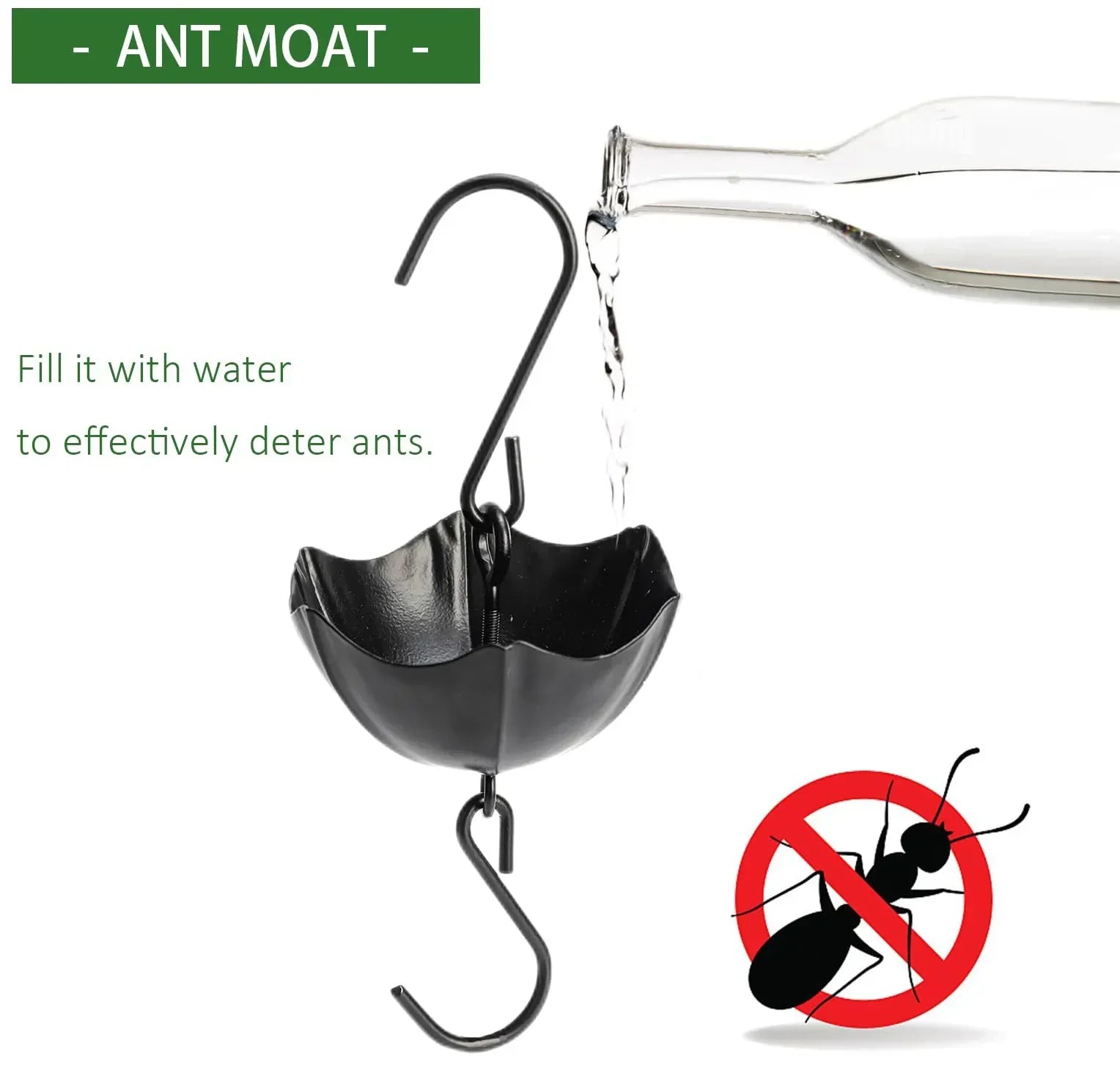 Raxiva-hummingbird feeder glass with flowers and ant moat