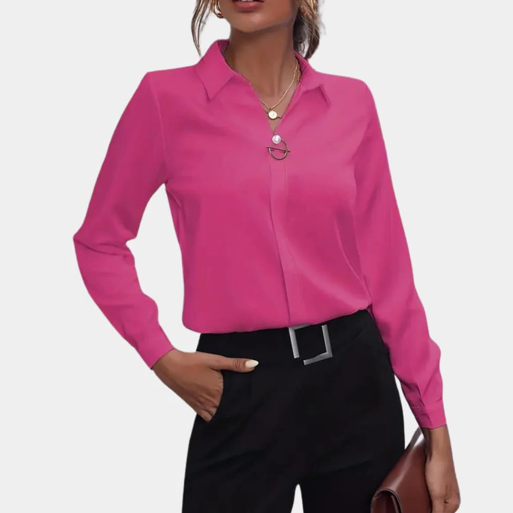 Raxiva-elegant simple ladies blouse