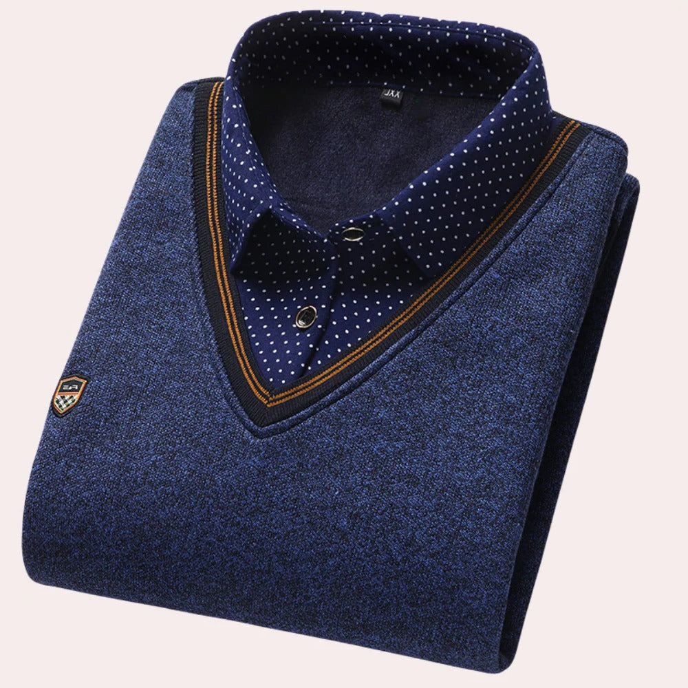 Raxiva-mens collared sweater shirt
