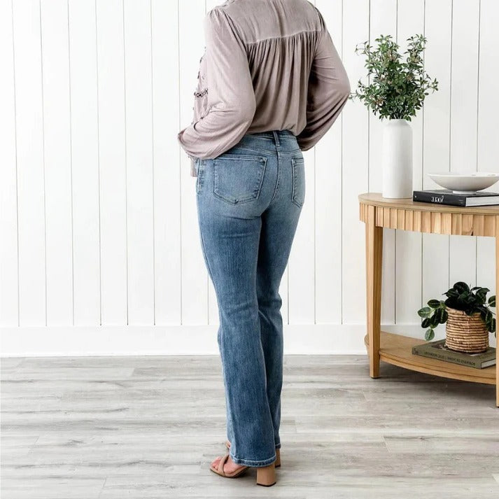 Raxiva-shaping bootcut stretch denim jeans