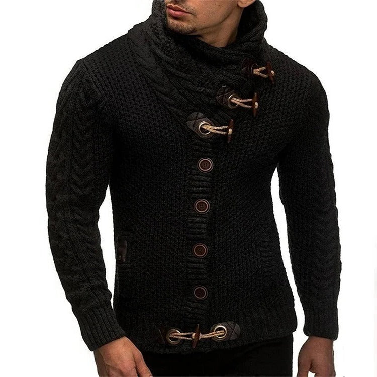 Raxiva-knitted sweater with button closure