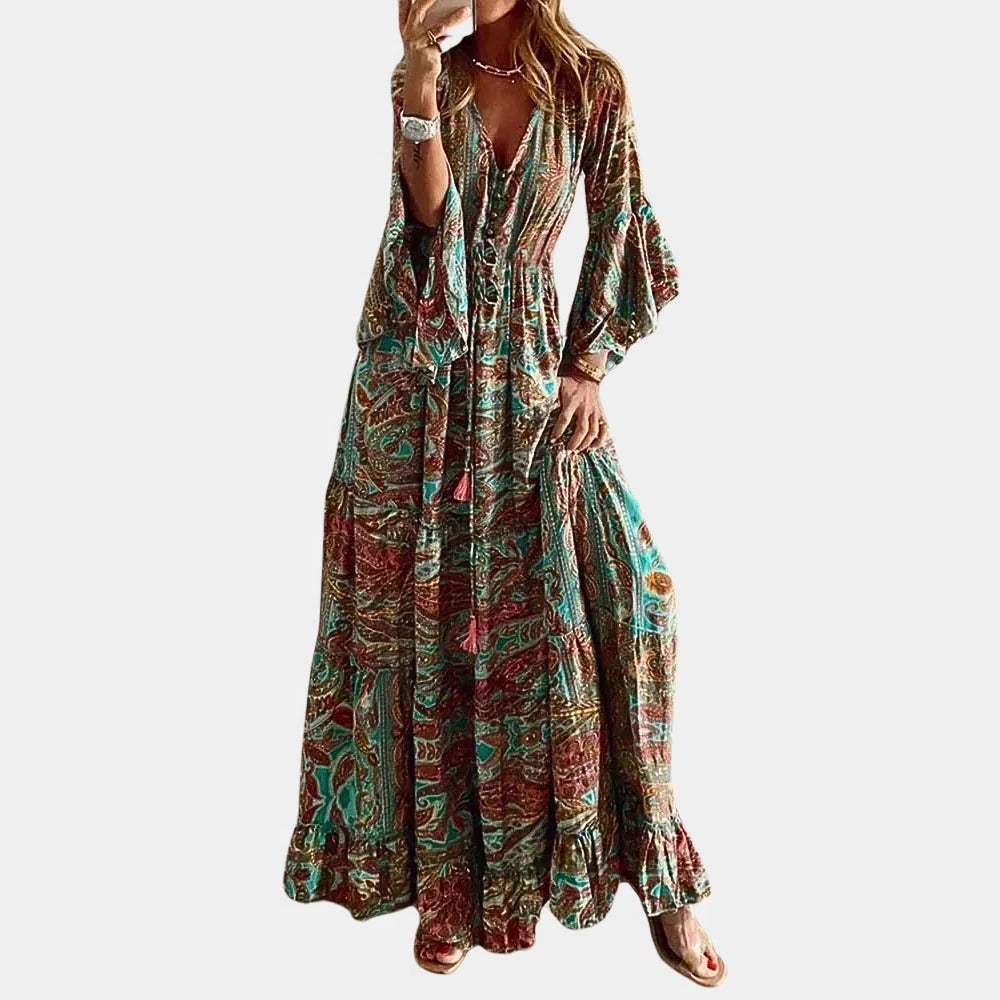 Raxiva-bohemian long dress women