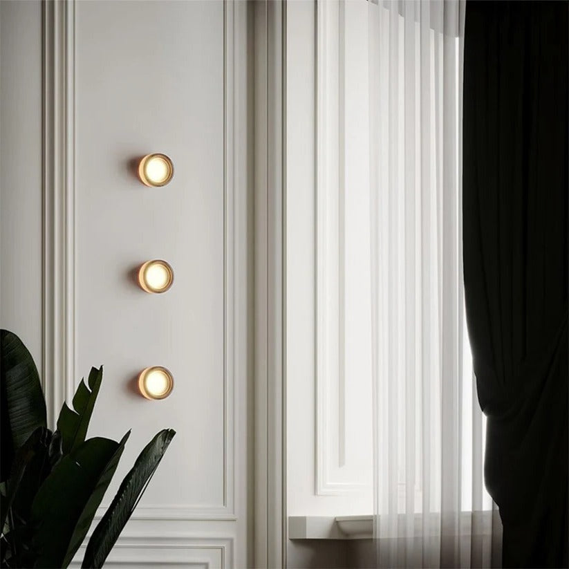 Raxiva-modern dimple glass led wall light