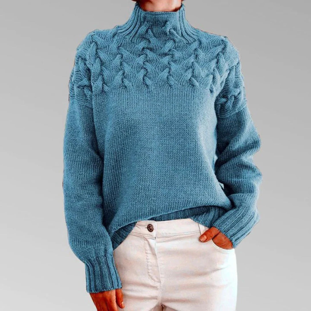 Raxiva-womens knitted turtleneck jumper