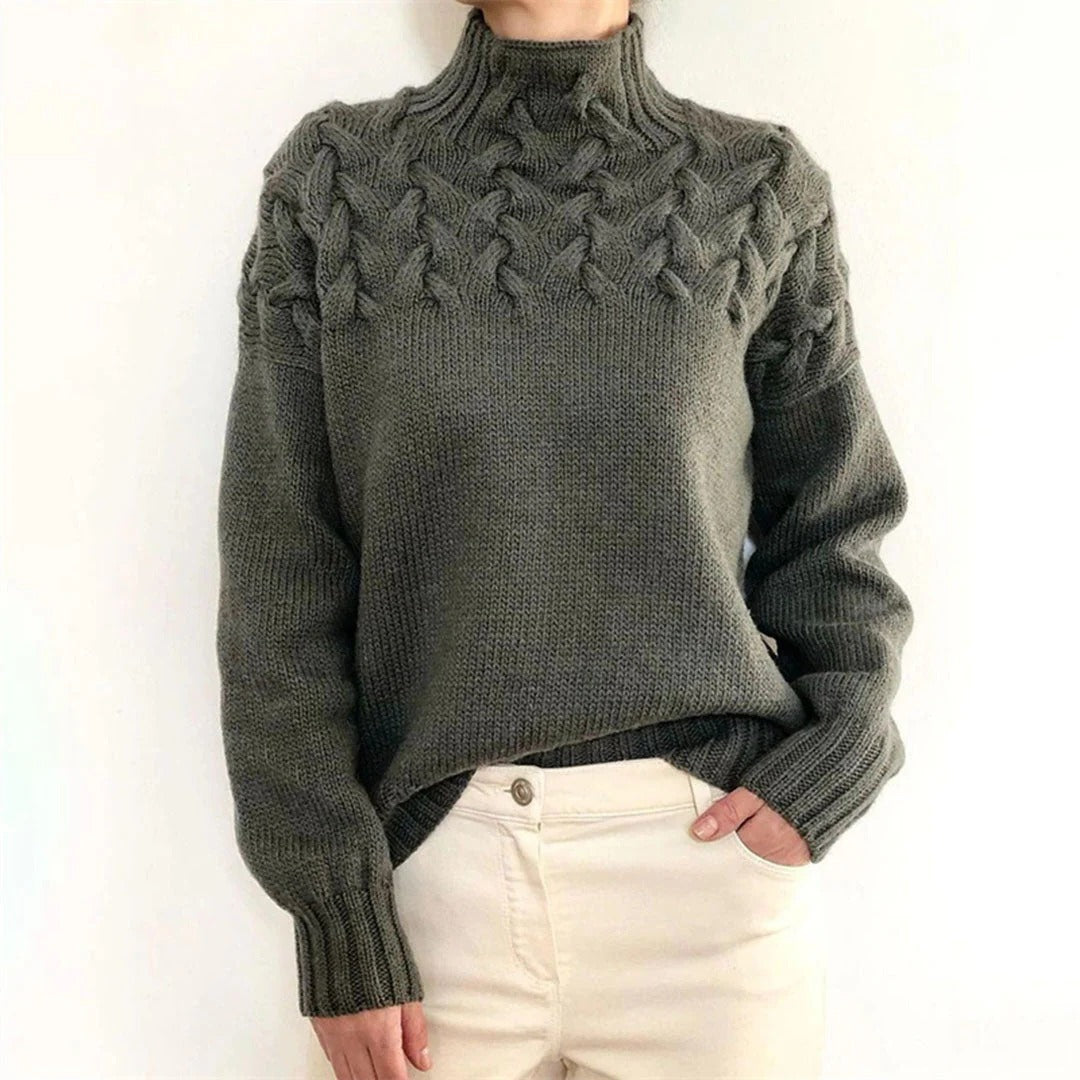 Raxiva-womens knitted turtleneck jumper