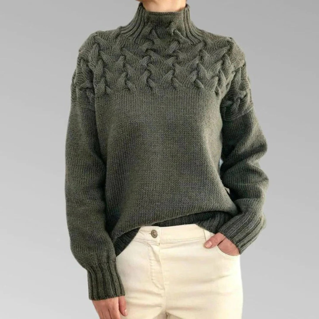 Raxiva-womens knitted turtleneck jumper