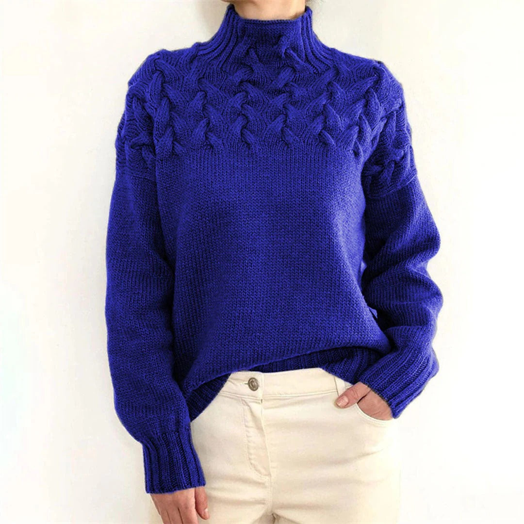 Raxiva-womens knitted turtleneck jumper