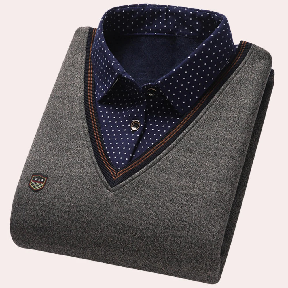 Raxiva-mens collared sweater shirt