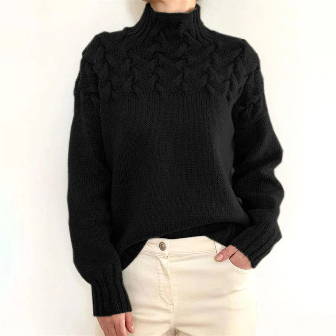 Raxiva-womens knitted turtleneck jumper