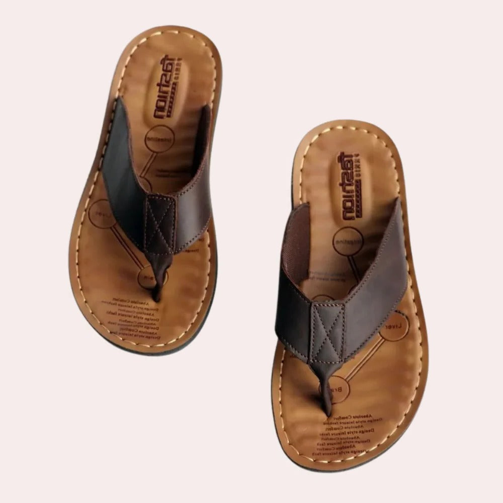 Raxiva-mens leather slippers 1