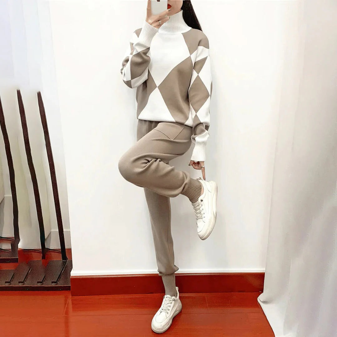 Raxiva-warm sweater pants set