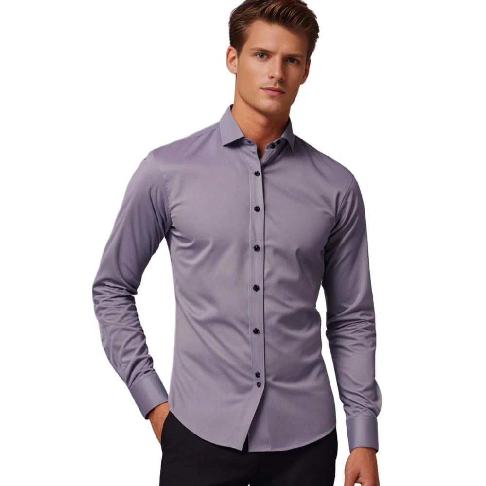 Raxiva-mens stretch button up shirt