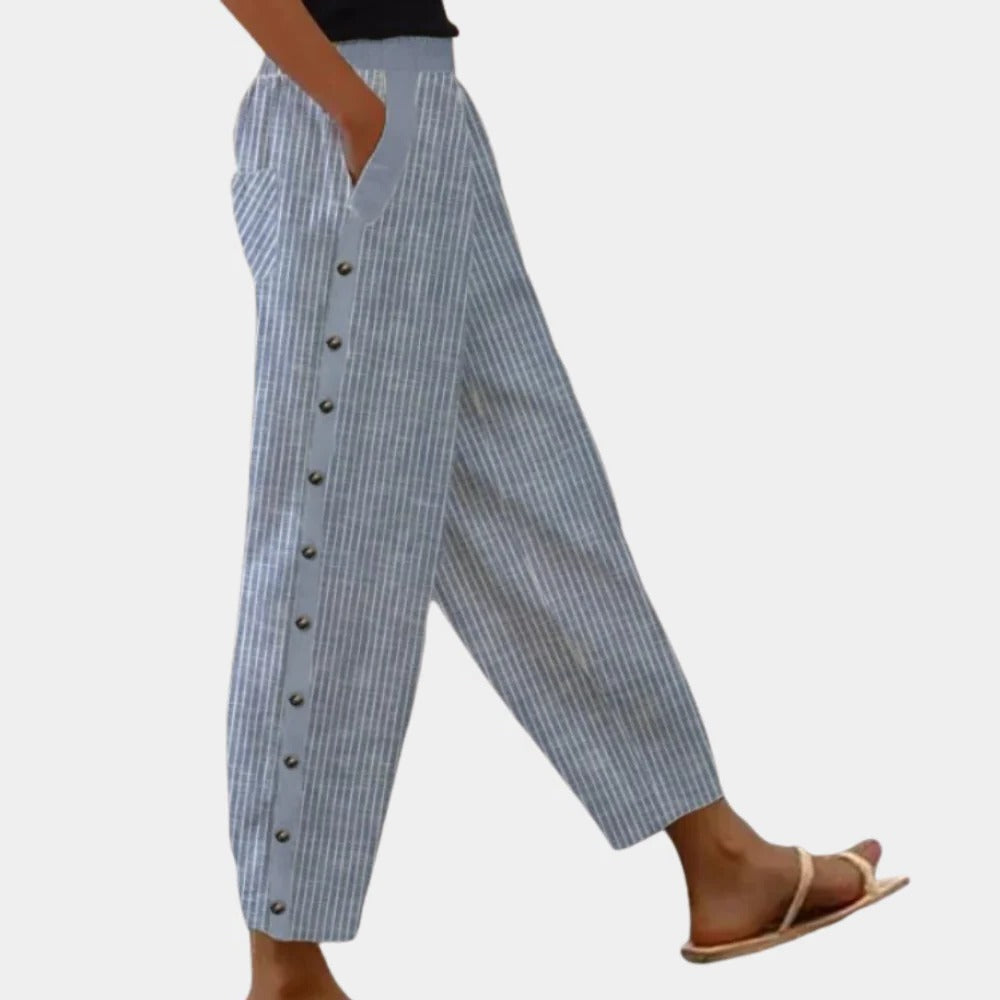 Raxiva-stylish chic striped womens pants