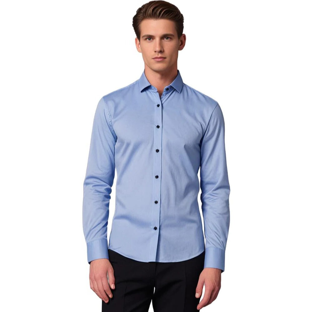 Raxiva-mens stretch button up shirt