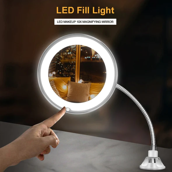 Raxiva-10x magnifying led lighted flexible mirror