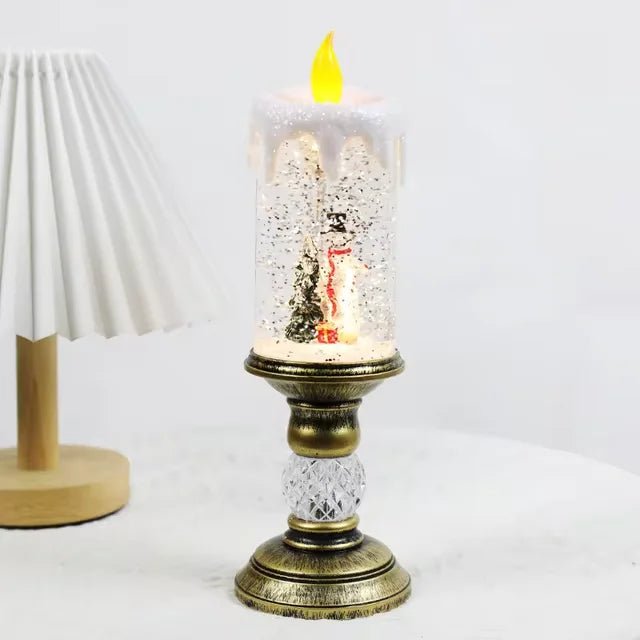 Raxiva-led candle lights snowflake music box magical christmas desktop decorations