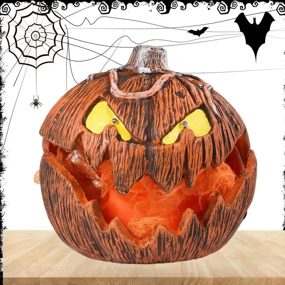 Raxiva-led pumpkin lantern jack o lantern mouth open talking halloween indoor lights