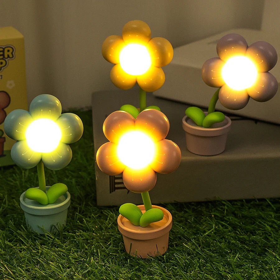 Raxiva-adorable mini flower night light soft warm glow cozy bedroom ambience kids occasions