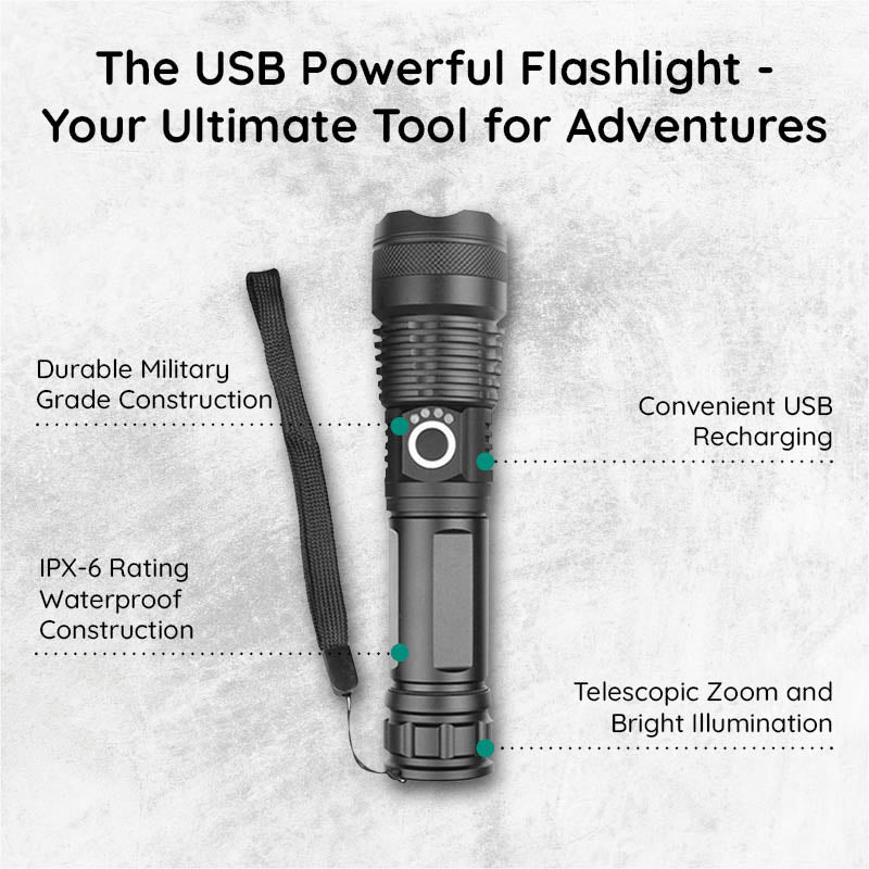 Raxiva usb powerful flashlight