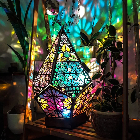 Raxiva-bohemian colorful night light projector lamp