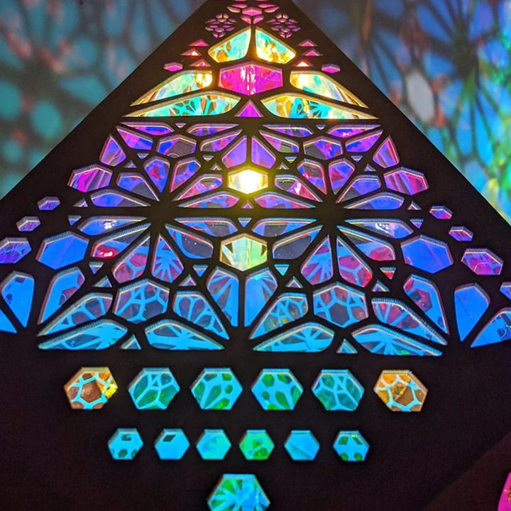 Raxiva-bohemian colorful night light projector lamp