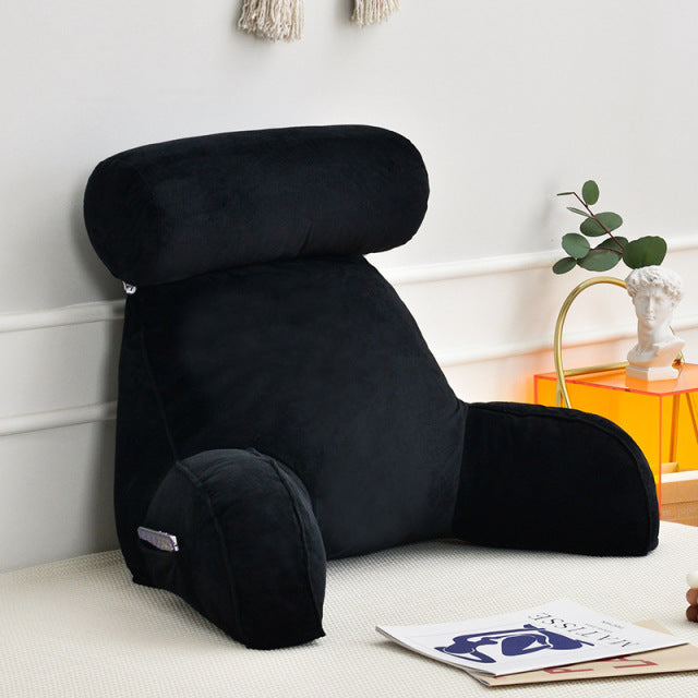 Raxiva-backrest pillow with arms and adjustable headrest