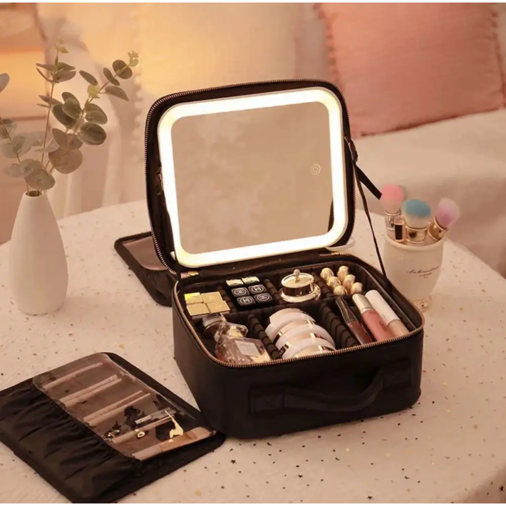 Raxiva-trousse de maquillage avec miroir led