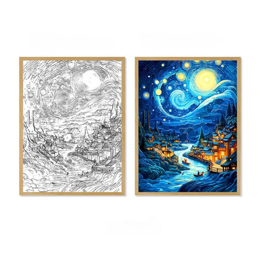 Raxiva-van gogh anime led light wireless charging mood lamp home decor gift