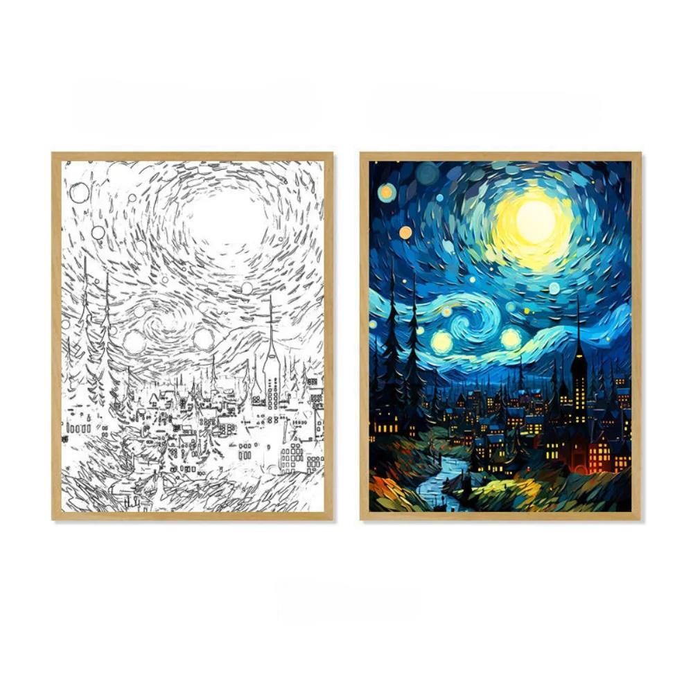 Raxiva-van gogh anime led light wireless charging mood lamp home decor gift