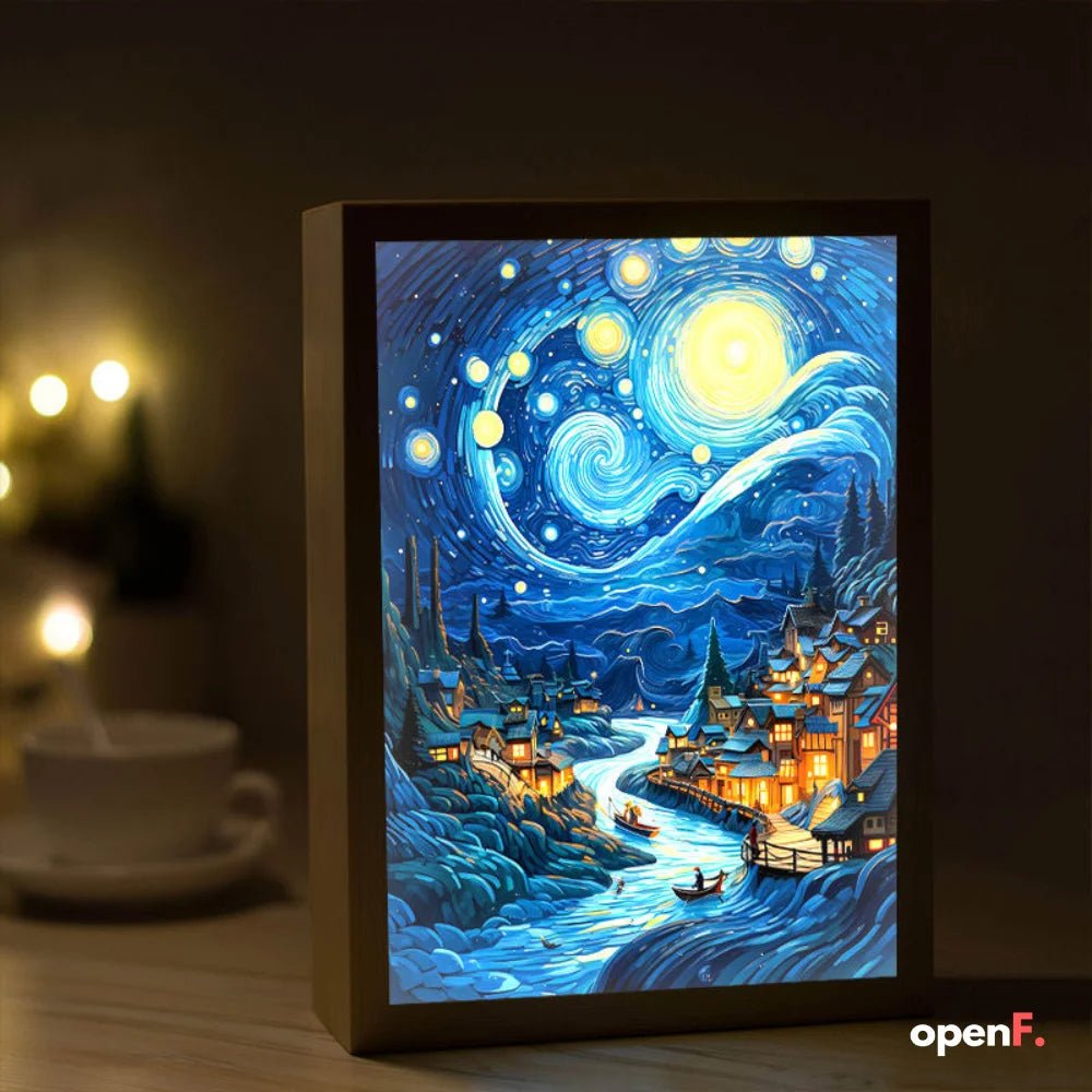 Raxiva-van gogh anime led light wireless charging mood lamp home decor gift
