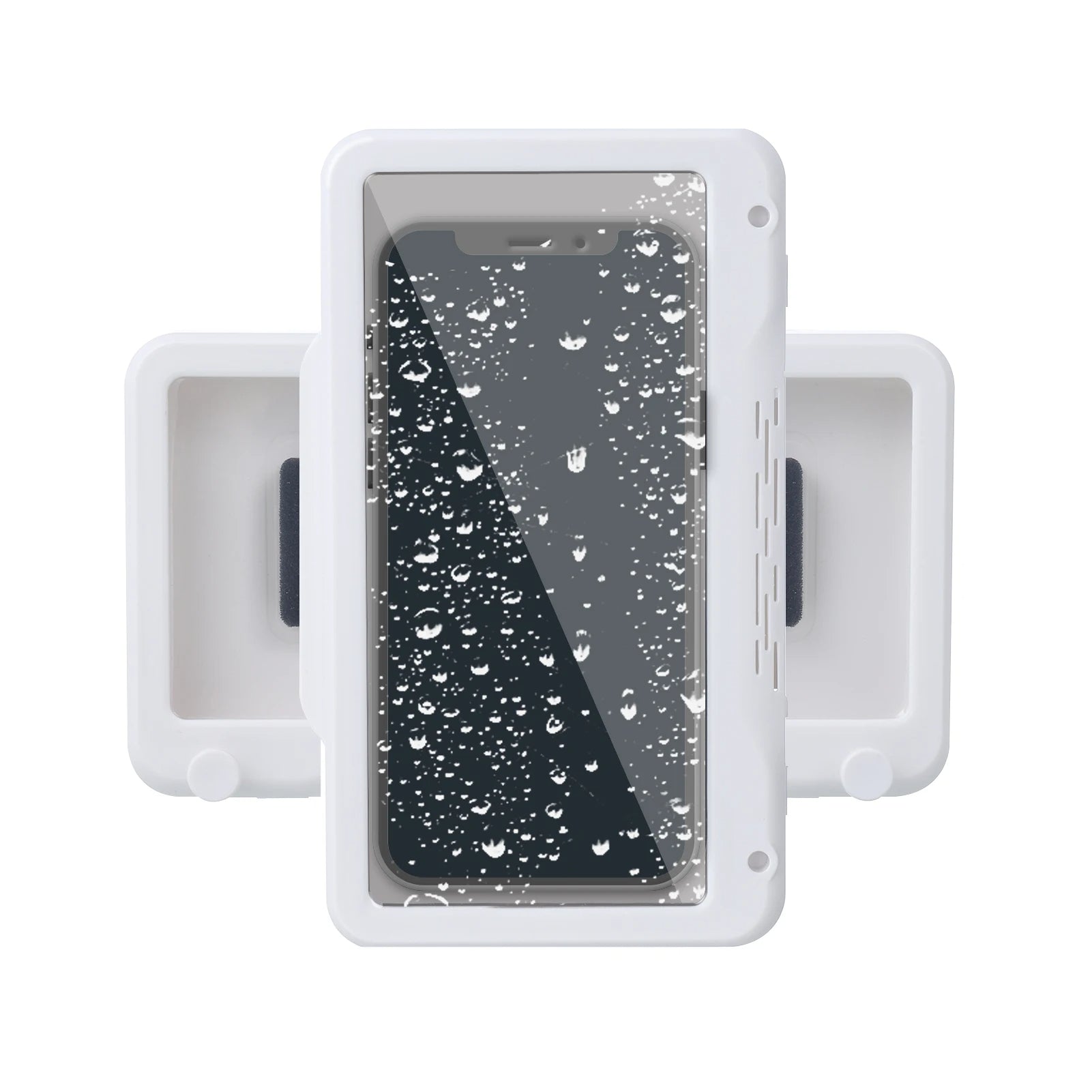 Raxiva-waterproof shower phone holder 360 rotation anti fog case high sensitivity bathroom wall